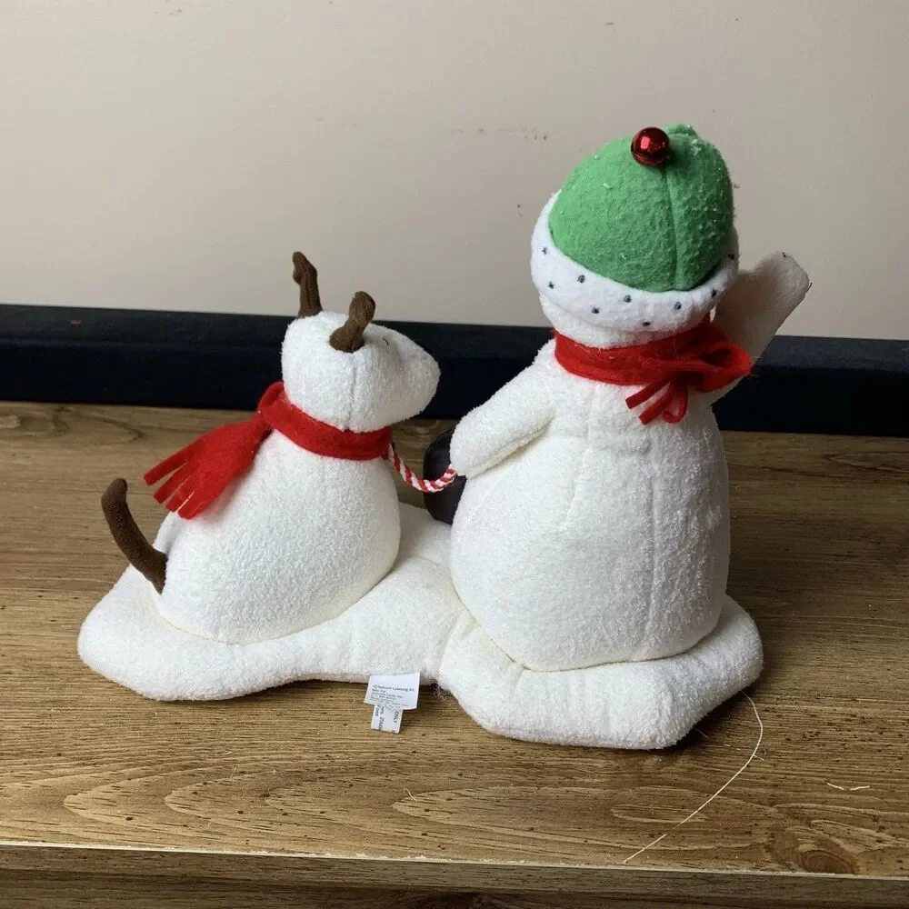 Jingle Pals Hallmark 2004 Plush Singing Animatronic Snowman & Dog Works